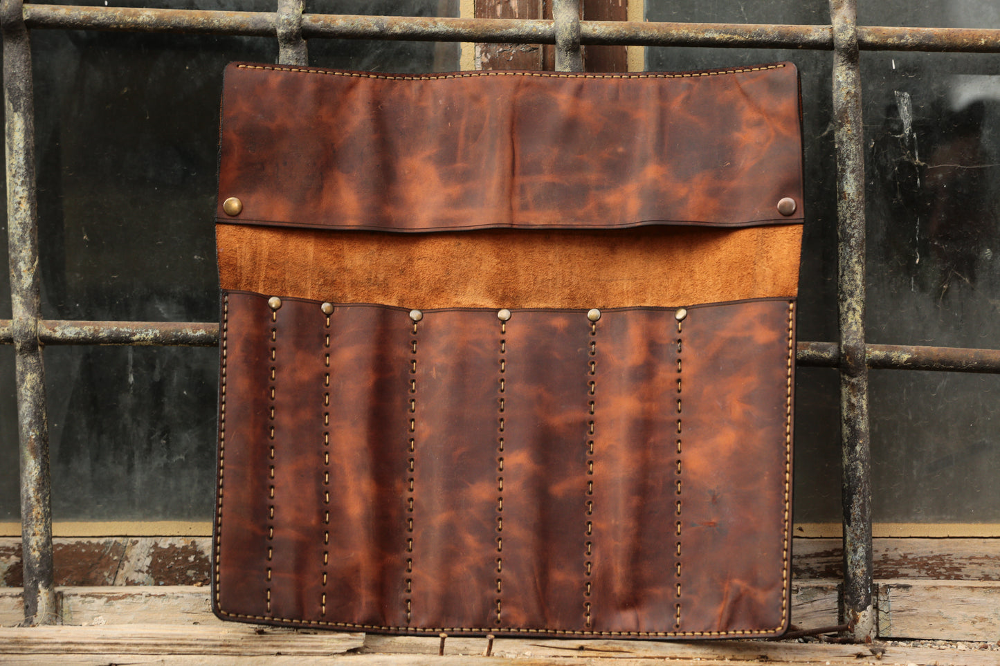 Leather knife Pouch - Roll bag