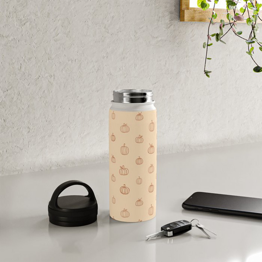 Pumpkin Water Bottle with Handle Lid