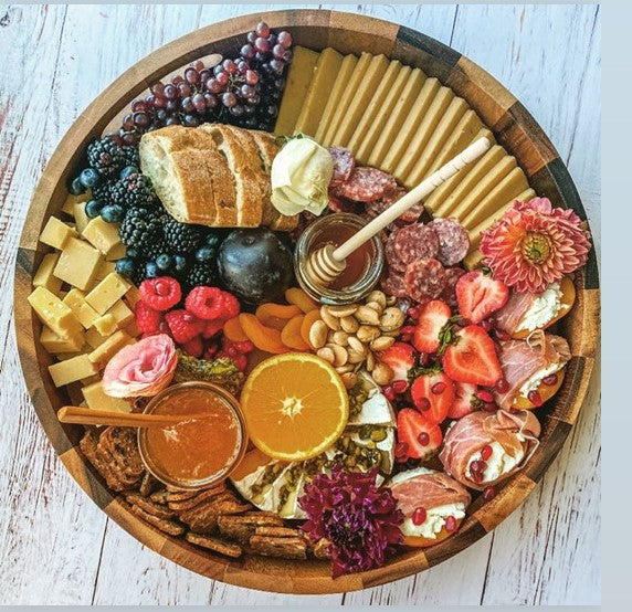 Round Wood Charcuterie Serving Tray