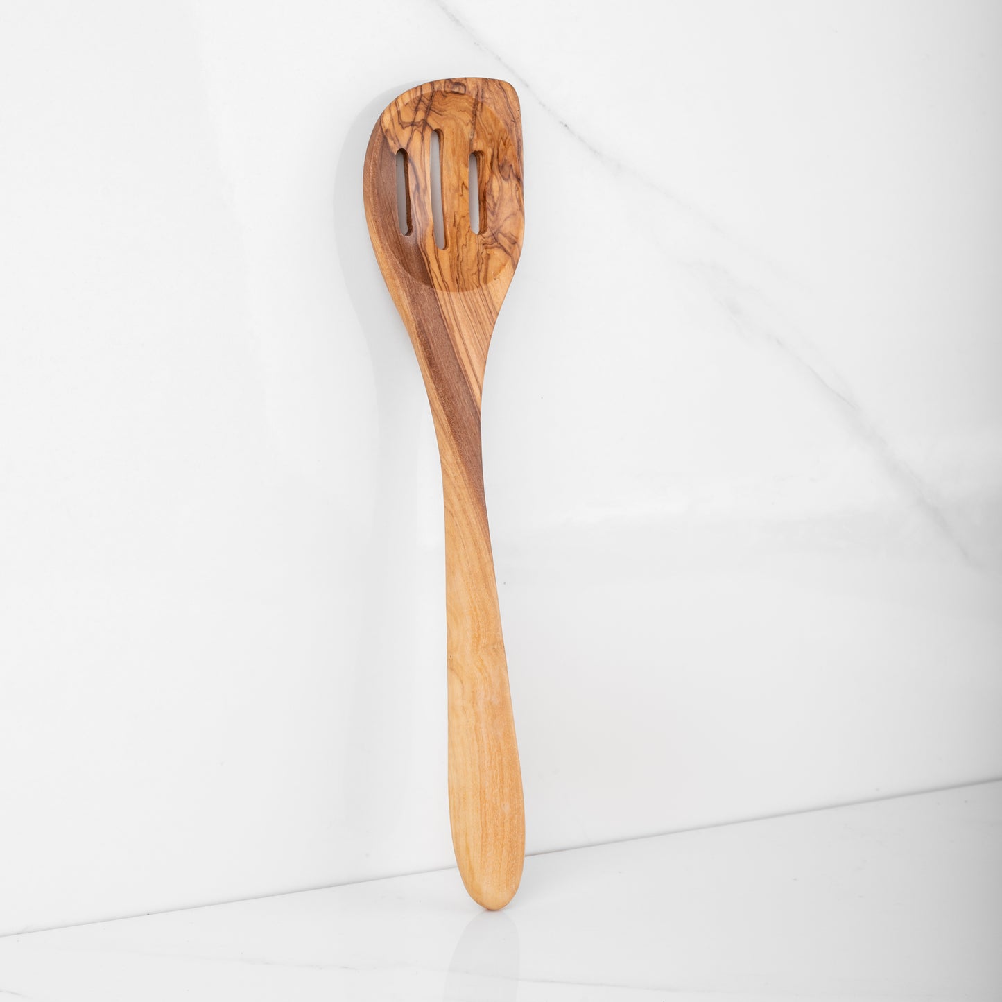 Olive Wood Slotted Spatula - Handmade