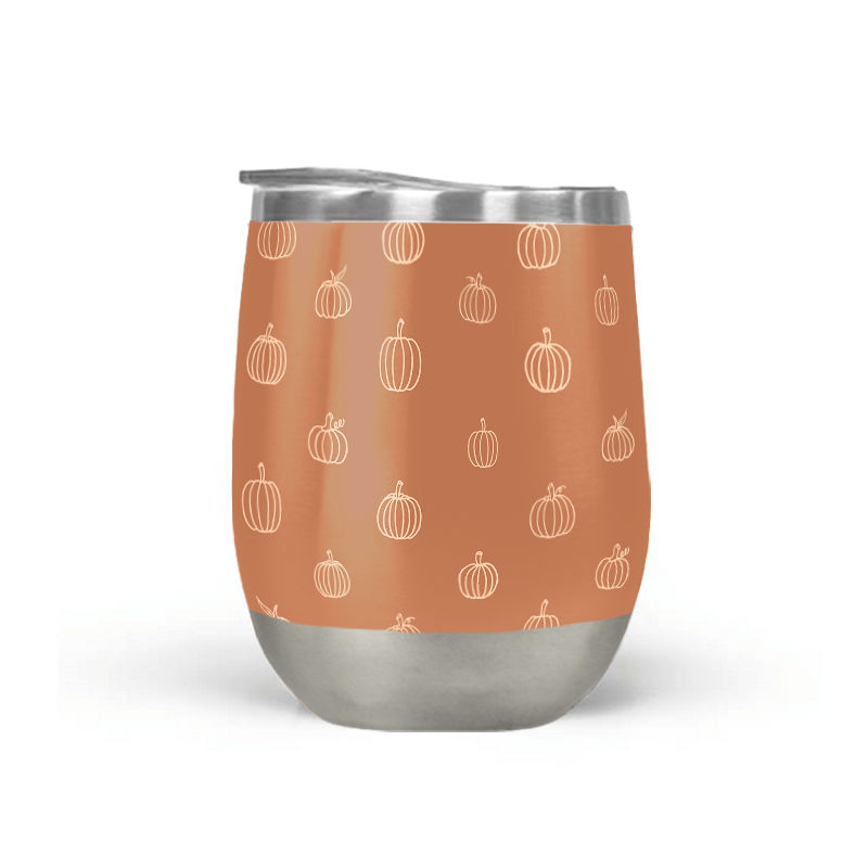 Dark Orange Pumpkin Stemless Wine Tumbler