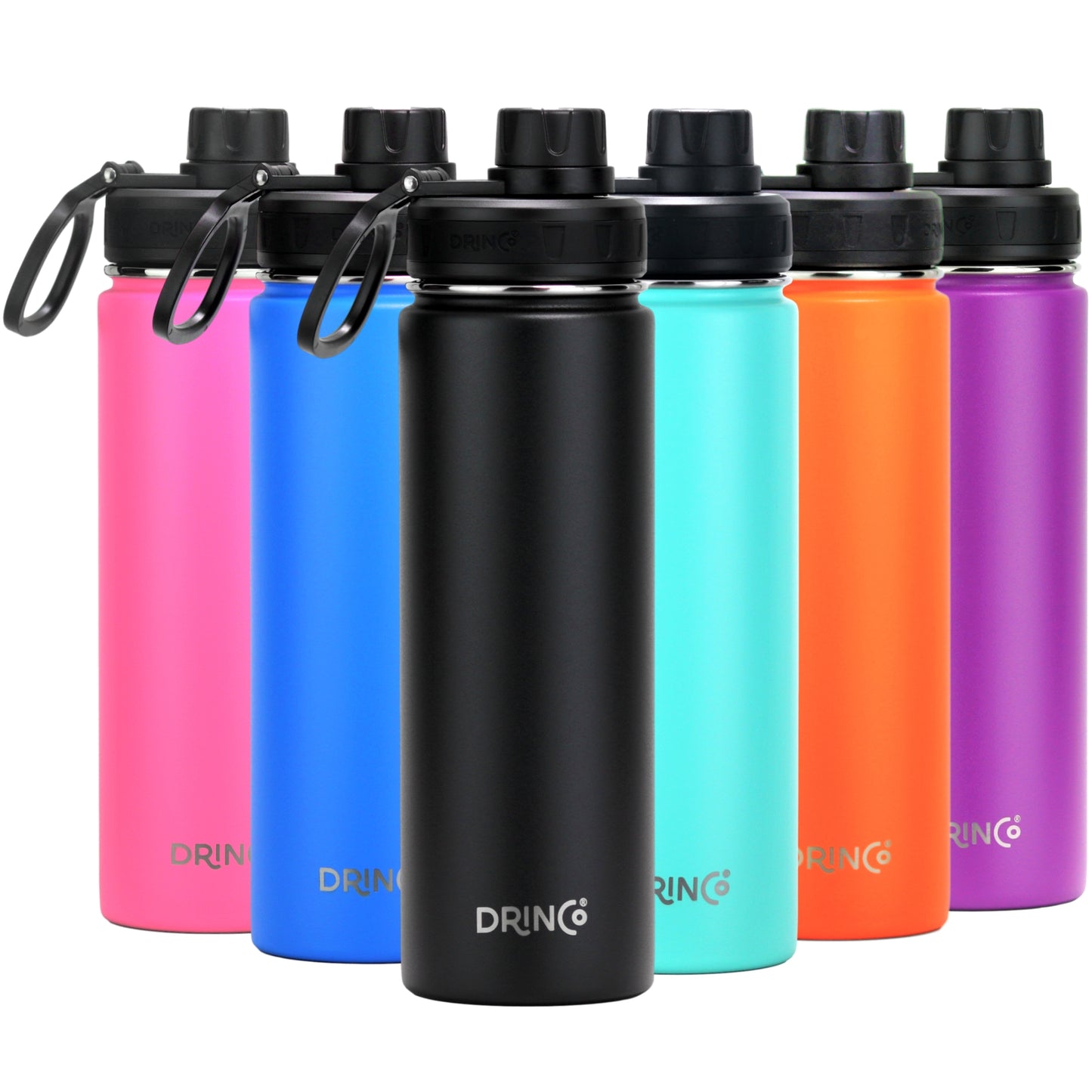 22oz Stainless Steel Sport Water Bottle - Black