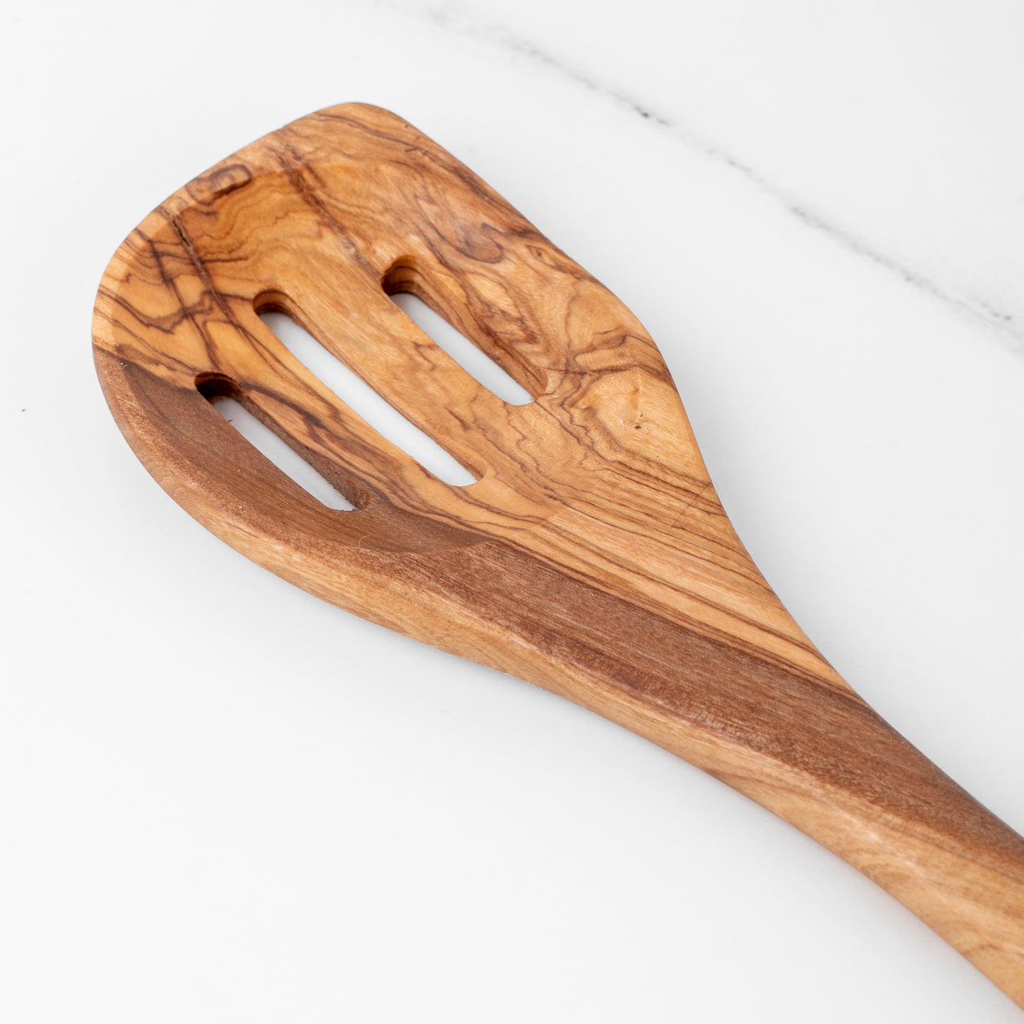 Olive Wood Slotted Spatula - Handmade