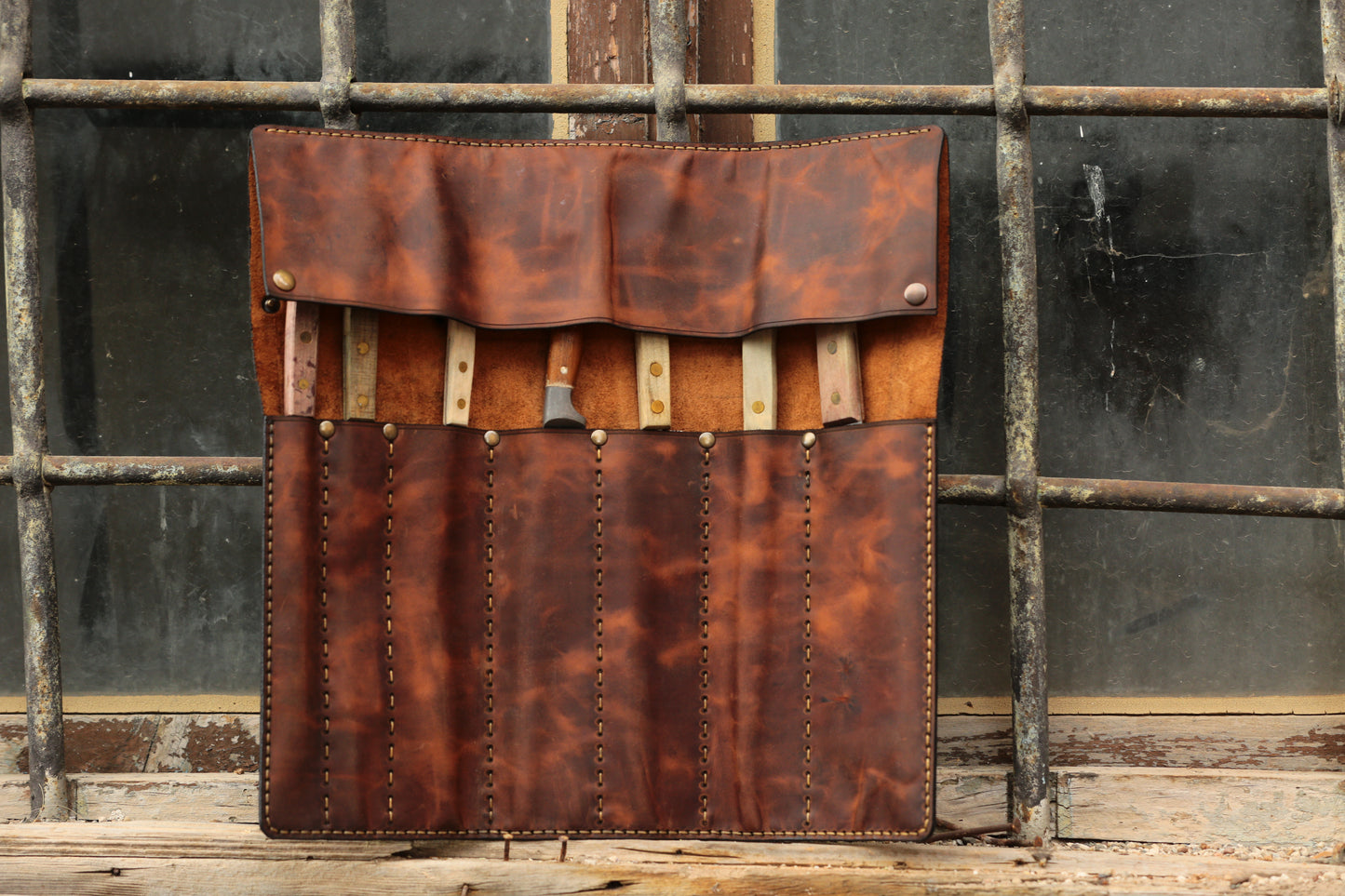 Leather knife Pouch - Roll bag