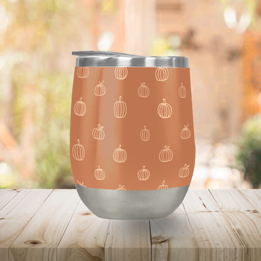 Dark Orange Pumpkin Stemless Wine Tumbler