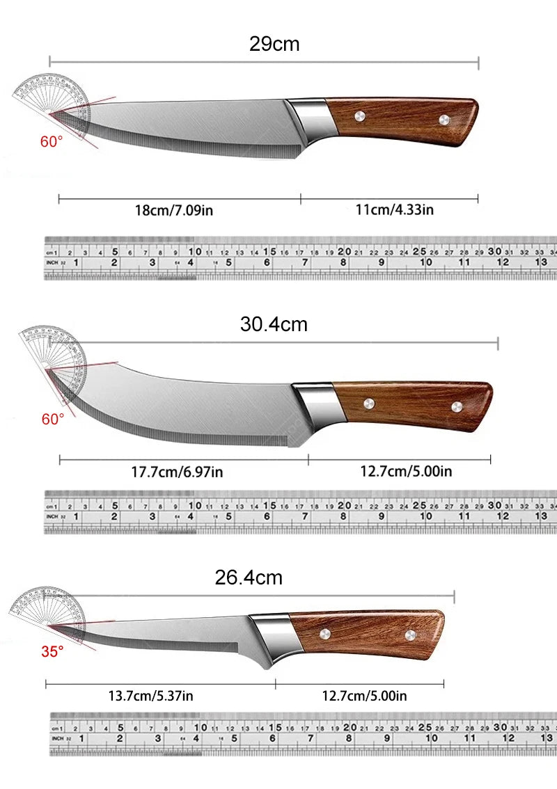 Japanese Kitchen Knife Meat Cutting Butcher Cleaver Knife Bone Shaving Knives Pork Cutting Boning Knife with Knives Cover