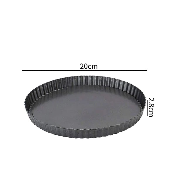 10-32cm Non-Stick Tart Quiche Flan Pan Molds Round Removable Loose Bottom Fluted Heavy Duty Pie Pizza Cake Baking Pan Bakeware