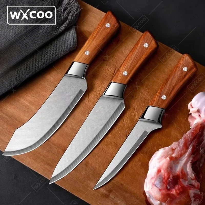 Japanese Kitchen Knife Meat Cutting Butcher Cleaver Knife Bone Shaving Knives Pork Cutting Boning Knife with Knives Cover