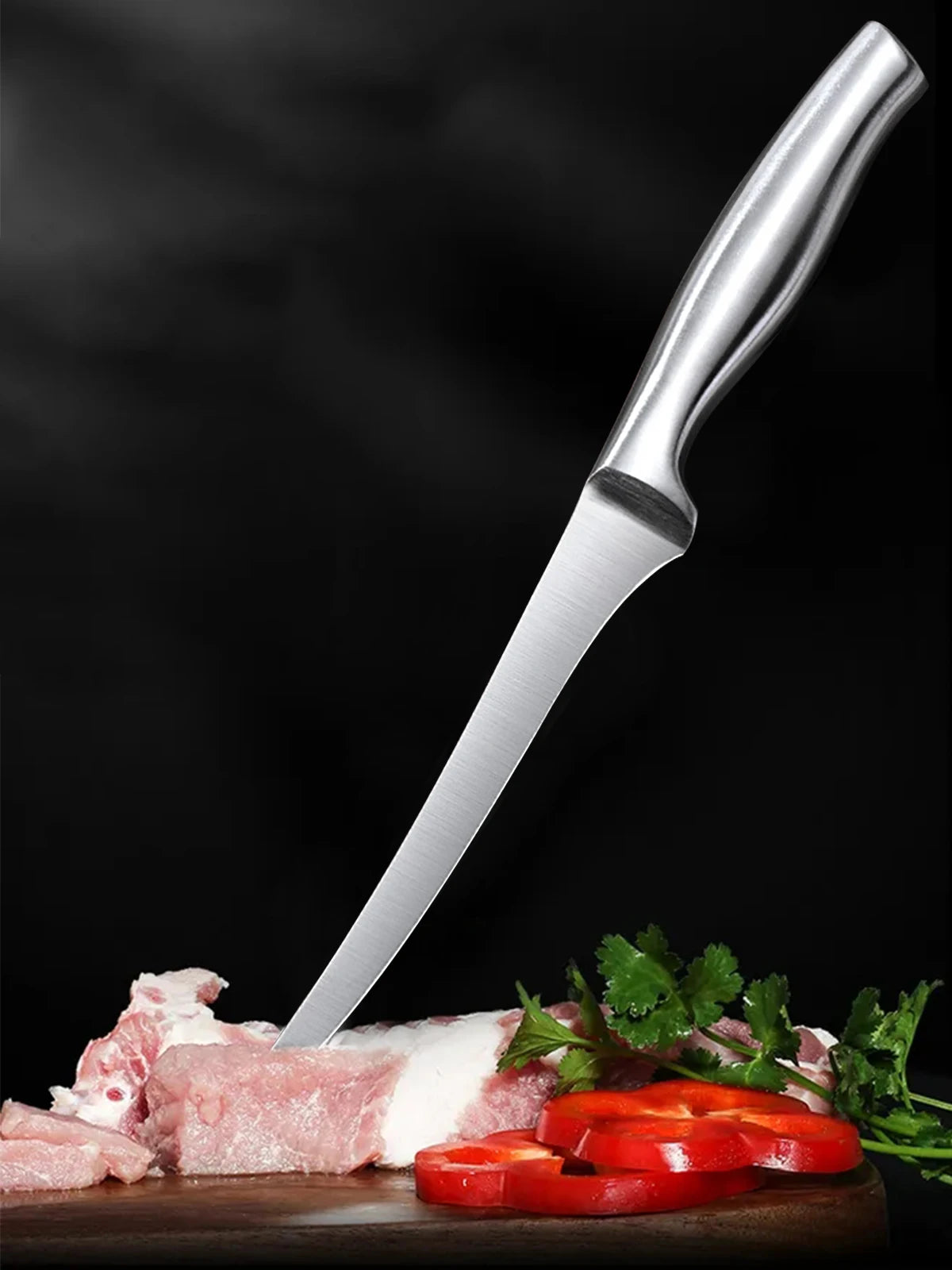 6" Stainless Steel Boning Knife Butcher Cleaver Sushi Sashimi Knife Chef's Slicing Cooking Knife with Sheath