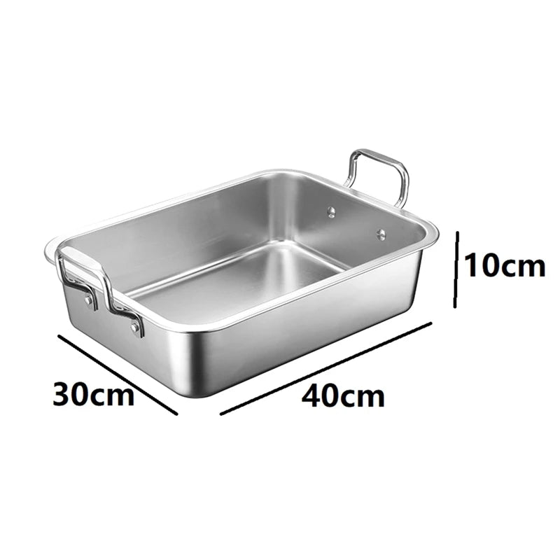 Stainless Steel Barbecue Baking Tray Grid Multifunction Removable Cooling Rack Tray Set Cake Baking Turkey Roaster Pans Durable