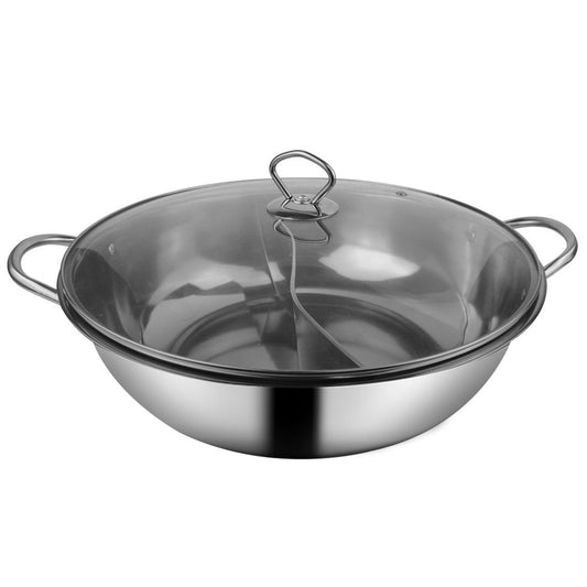 Stainless Steel Twin Mandarin Duck Hot Pot for Induction Cookware