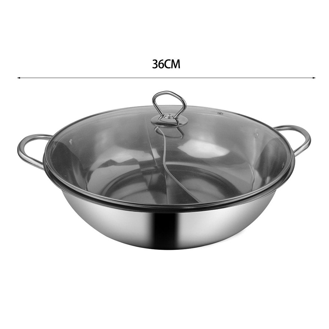 Stainless Steel Twin Mandarin Duck Hot Pot for Induction Cookware