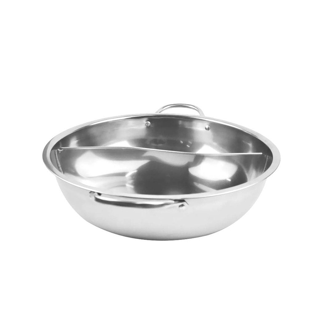 Stainless Steel Twin Mandarin Duck Hot Pot for Induction Cookware