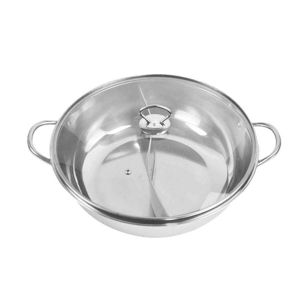 Stainless Steel Twin Mandarin Duck Hot Pot for Induction Cookware