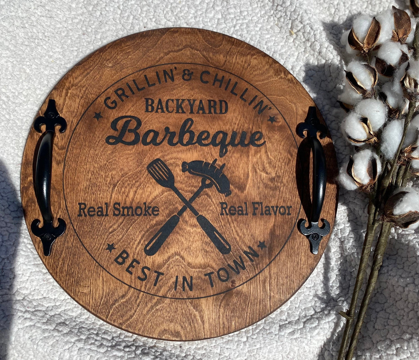 BBQ Wooden Serving Tray