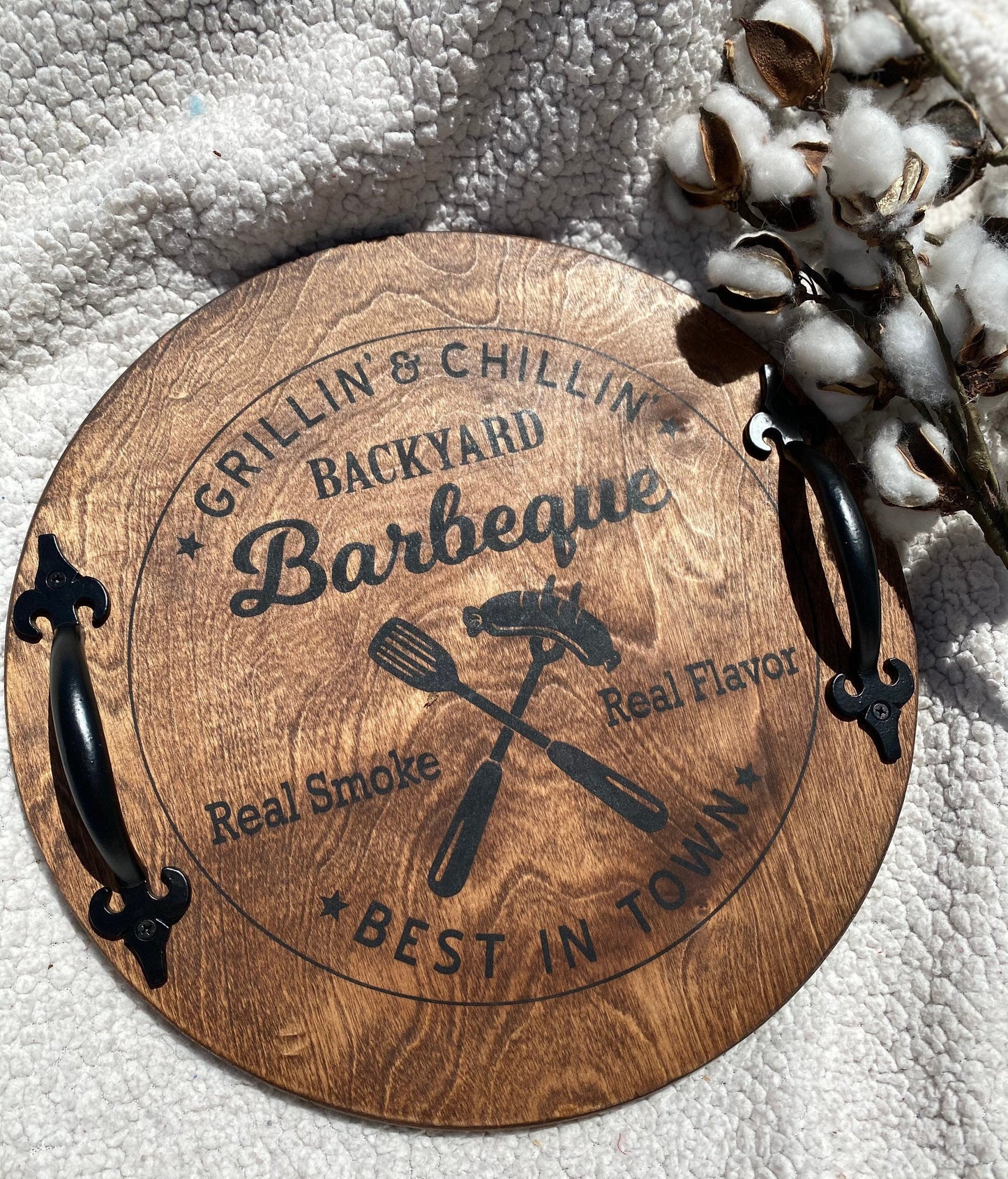 BBQ Wooden Serving Tray