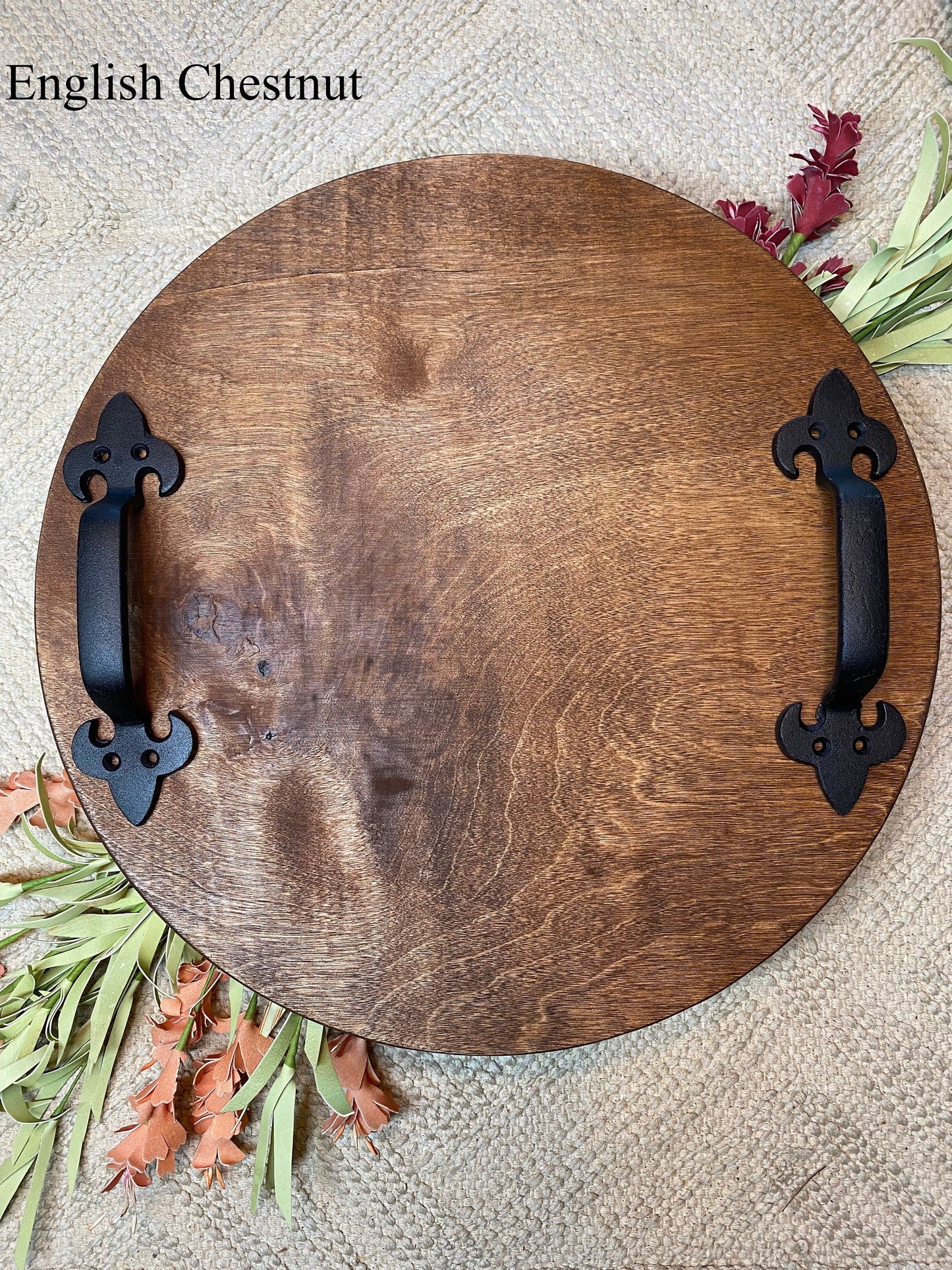 Wooden Handled Serving Tray