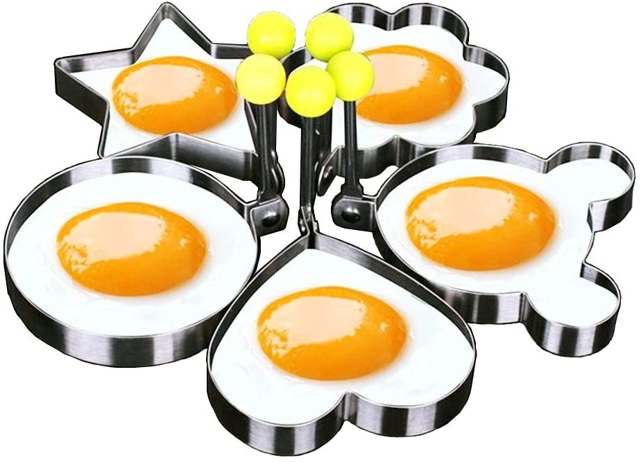 Stainless Steel 5 pcs Egg and Pancake Mold Set