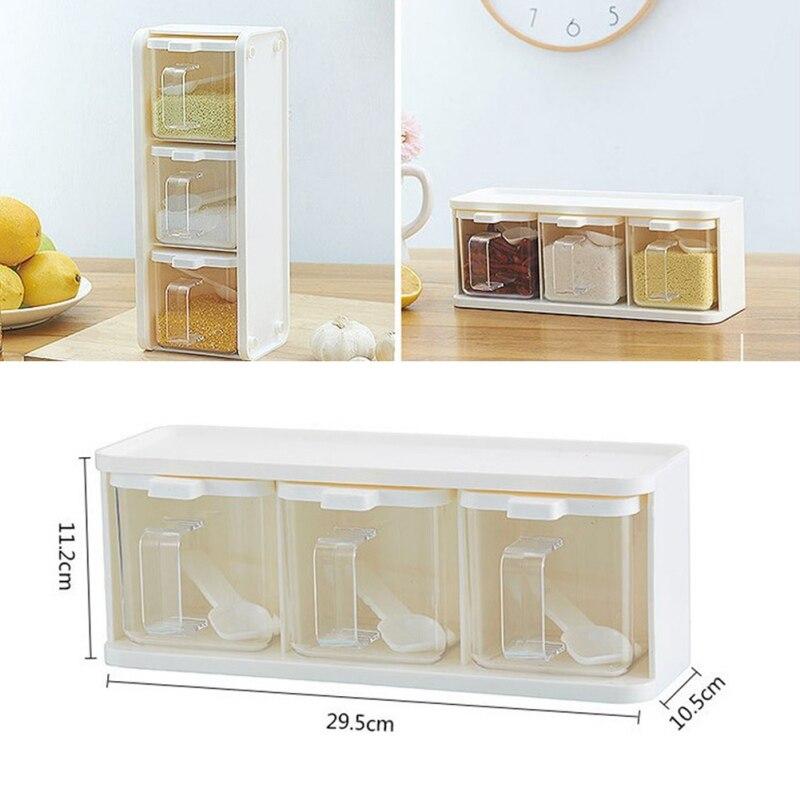 3 Grids Spoon Kitchen With Lid Container