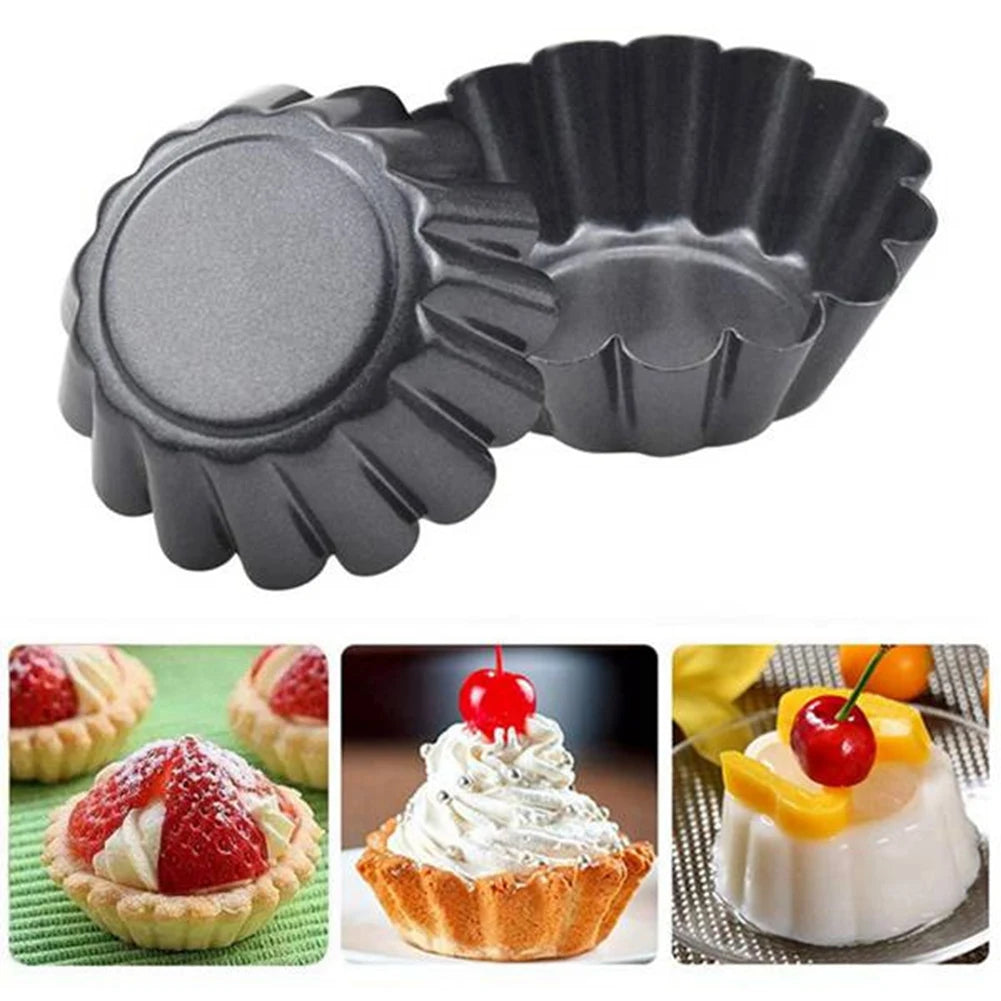 13 Pcs Egg Tart Molds 3inch Mini Tart Pans Removable Bottom Cupcake Cake Muffin Mold Tin Pan Baking Tool